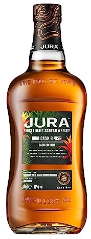 Jura Rum Cask Finish - Single Malt Scotch Whisky Scozzese Invecchiato in Botti di Rum, 40%, Bottiglia in Vetro da 700 ml