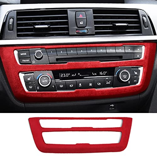 Auto Aufkleber Center Console CD Abdeckung Interieurleisten Trim kompatibel mit BMW F30 F34 3GT Zubehör (CD Frame, Rot)