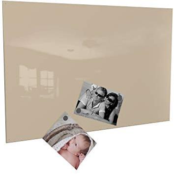 Magnettafel Magnetwand (verschiedene Größen und Farben) inklusive 10 Magnete - Made in Germany (50 x 80 cm, vanille/beige)