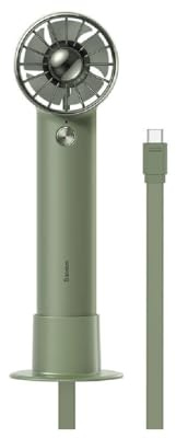 Baseus Ventilador de mano portátil Flyer Turbine + cable USB-C (verde)