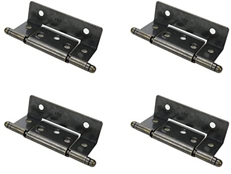 Wealrit Lot de 4 charnières à axe long de 7,1 cm sans mortaise en bronze vintage avec vis de montage (1,8 cm de largeur)