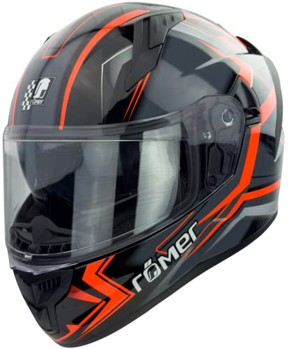 Roemer Motorradhelm mit integriertem Sonnenvisier, ECE Integralhelm mit Sonnenblende, Mopedhelm