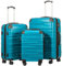 COOLIFE Hard Shell Suitcase with TSA Lock and 4 Spinner Wheels Lightweight Durable (Turquoise Green, 3 Pcs Set)