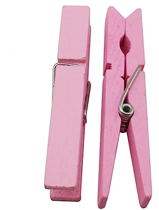 BUGUUYO Lot de 40 pinces à linge en bois de bambou rose