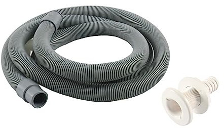 Kit de Tuyau de Pompe de Cale,MoreChioce Kit D'installation Pompe Vide-cave Tuyau de Pompe de Cale en PVC de 1,8 m de Long pour Bateaux 19 mm avec 2 Colliers de Serrage