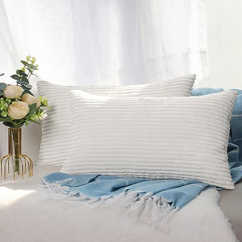 CALIYO Kissenhülle Kord Uni 2er Set, Kissenbezug 40x60 Kissenbezüge für Zierkissen Dekokissen Sofakissen Couchkissen in vielen Farben.