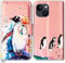 Bcov iPhone 15 Case,Penguin Drawing Leather Flip Phone Case Wallet Cover with Card Slot Holder Kickstand For iPhone 15