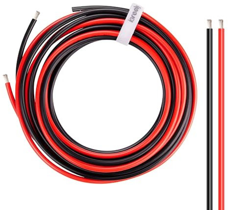 8,37mm2 Kabel, 8 AWG Kabel, iGreely 9m rot & 9m schwarz verzinntem Kupferdraht für Sonnenkollektor Audio Kraftfahrzeuge Anhänger Schifffahrt Kabelbaum Verkabelung
