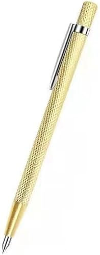 Tilelux - Tagliapiastrelle in ceramica, portatile, a punta, per lastre metalliche, vetro, penna a punta rigida (oro)