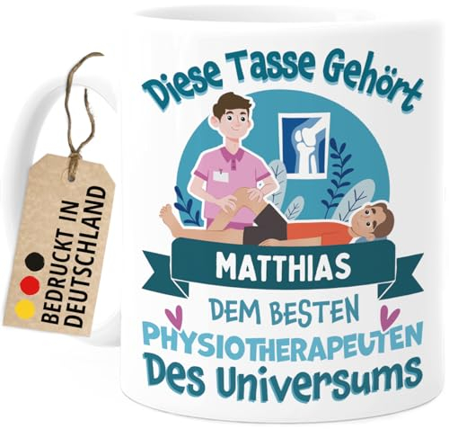Tassenliebling® Tasse Physiotherapie personalisiert - Bester Physiotherapeut des Universums - Beidseitiger Druck - Physiotherapie Geschenke - Physio Geschenke