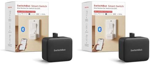 SwitchBot Poussoir de Commutation Bluetooth - Robot d'Interrupteur Intelligent avec APP Contrôle et Commutateur Programmable, Ajouter SwitchBot Hub pour le Rendre Compatible avec Alexa (Noir)