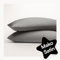Seralino Satin Kissenbezug 50x80 Anthrazit/Dunkelgrau (2er Set) aus 100% Bio Baumwolle, Oeko-Tex Zertifiziert, Kopfkissenbezug weich, Kissenbezug 80x50 mit Reißverschluss, Kissenhülle Anti Milben