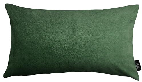 McAlister Textiles Matter Samt Knife Edge | Sofakissen mit Füllung in Moos Grün | 50 x 30cm | erhältlich in 25 Farben | griffester Samt | pralles Samtkissen