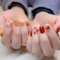 24pcs Short Square False Nails Orange Red Press on Nails Fruit Fake Nails Glue on Nails Stick on Nails Removable Acrylic Nails Gifts Spring Summer Women Girls Nail Art Accessories
