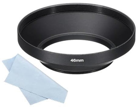 PATIKIL 46mm Lens Hood, Wide Angle Matte Surface Anti-reflective Inside Hood with Cleaning Cloth for Camera Lens, Black for Nikon, for Fujifilm, for Pentax, for Leica