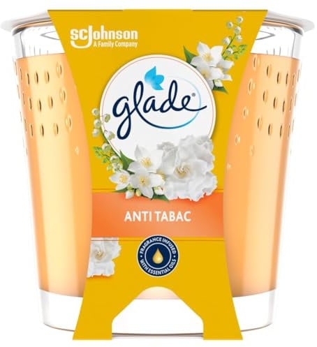 Glade Duft-Kerze im Glas, Anti-Tabac, bis zu 27 Stunden Brenndauer, 6er Pack (6 x 112g)