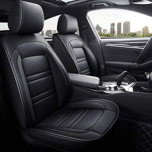 Chifeng 2-teilige Vordersitzbezüge, Kunstleder-Autositzbezüge für Ford Edge Fiesta Fiesta VAN Focus Focus C‑max Grand C‑max Ka Ka+ plus Kuga Mondeo Mustang Puma S‑max, Wasserfest Verschleißfest