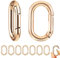 Andibro 10 Stück Oval Spring Karabinerhaken, Metall Ringkarabiner Kleine Buckle Clip Feder Schlüsselanhänger Legierung Karabinerhaken Clip für Rucksack Geldbörsen Auto (Gold)