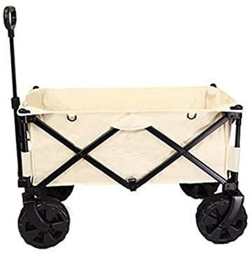 Garden Trolley Outdoor Camping Small Cart Four-Wheeled Trolley Folding Portable Grocery Shopping Cart Camping Car Camping Trailer Easy Transport