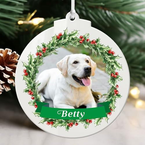 Personalised Christmas Custom Dog & Cat Memorial Bauble - Ornaments for Xmas Tree Decoration