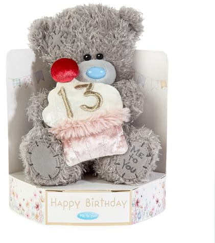 Me To You Tatty Teddy Plush 15cm-High 13th Birthday Bear - Official Collection, Grey