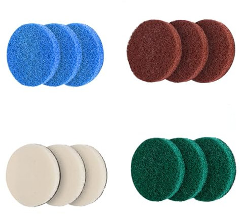 Shirene Reinigungsbürste,12 PCS Universal Brush Reinigungsbürste Pad Kompatibel mit Bosch Home Garden 6033 Reinigungsbürstes (3 Küchenpad,3 Schaumstoffpad,3 Mikrofaserpad,3 Hochleistungspad)