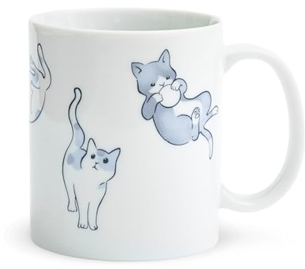 Manekineko-Ai Kawaii-Nakayoshi Cat Coffee mug Tea cup Mino ware Made in Japan 11.5 Fl oz