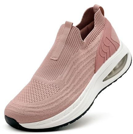 maxvinci Femmes entraîneurs Glisser sur Coussin d'air Dames Chaussures de Course maillée Respirant léger Marche Sneaker Sport Gymnase athlétique Tennis Chaussures de Jogging(Pink 260)