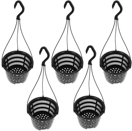 Yardwe 5Er Set HäNgende BlumentöPfe Kunststoff Orchidee PflanztöPfe Balkon Dekoration Pflanzenhalter Modernes Design FüR Innen Und AußEn