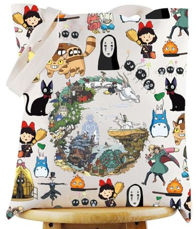 KEYCHIN No Face & Chihiro Tragetasche, japanisches Anime-Liebhaber, Geschenk, Animationsfilm-Thema, Umhängetasche, Cartoon-Film-Merch, No Face-tb, Medium