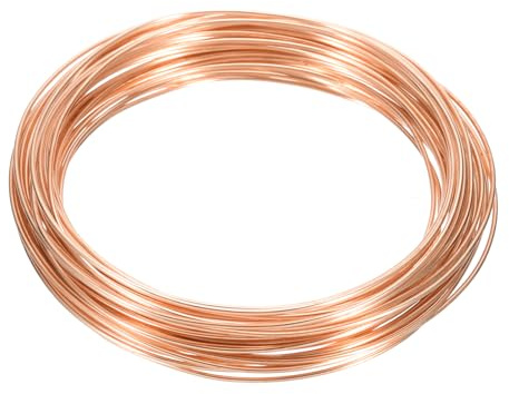 sourcing map 1.2mm/16 Gauge Copper Wires for Craft,1 Roll 10m (Rose Gold) | Jewelry Making Tarnish Resistant Beading Wires for Jewelry Making Supplies