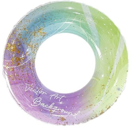 YOBOKO Dicker Schwimmring für Mädchen Jungen Kinder Bunter Aufblasbarer Schwimmender Ring Funkelnder Schwimmkreis Pool Schwimmt für Erwachsene Frauen Männer