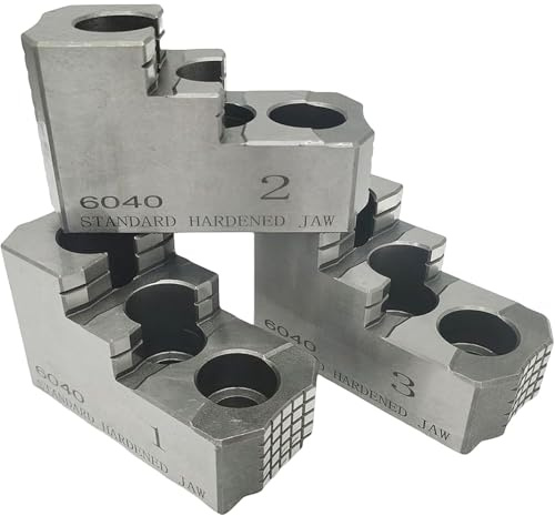 3 Stück Hartes Spannfutter Backen-Sets, 12 Zoll Stahl Dreistufig Drehbank-Futter Für 1,5 Mm X 60 Grad Zahnung Drehmaschine Silver,12In