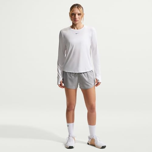 Nike Damen One Classic Dri-fit Longsleeve-Oberteil Für Long-Sleeved Top, White/Black, S EU