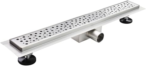 GUMI Caniveau de douche à l'Italienne motif bulle L.80 cm acier inoxydable, siphon anti-odeurs à débit élevé