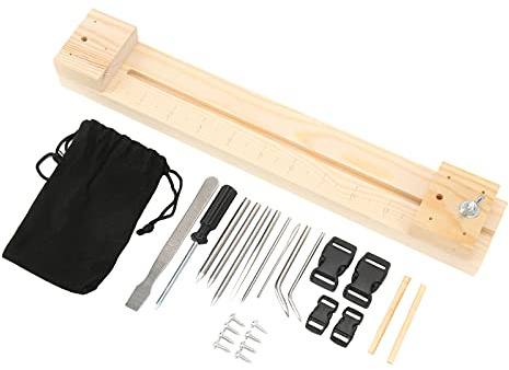 HISUEKIG Wooden Paracord Jig, Adjustable Length Paracord Jig Bracelet Maker DIY Wristband Maker Making Kit Paracord Bracelet Jig for Paracord Braiding