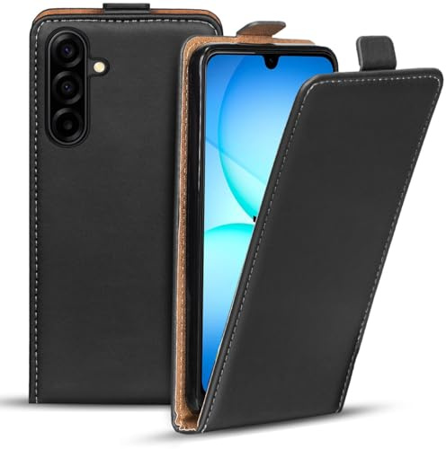 Verco Flip Cover für Samsung Galaxy A17 5G Case, Flipstyle Schutzhülle für Samsung A17 5G Hülle Tasche vertikal klappbare Handyhülle, Schwarz