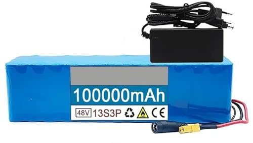 48V E-Bike Batteries Rechargeable Batterie 48V 100Ah 13S3P Batterie De Vélo Électrique Haute Puissance Batterie pour 200W-800W Moteur avec Chargeur