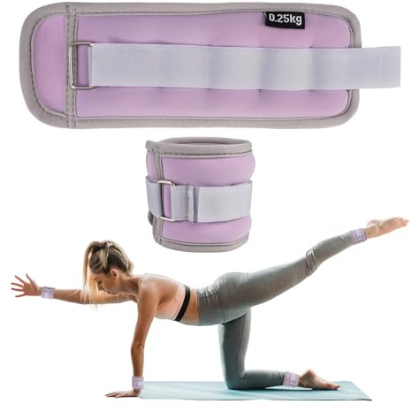 Lot de 2 Poids Poignet, Leste Cheville, Poids Cheville 0,25kg | Ankle Weights avec Sangle Ajustable, Lestes Poignet, Pesas Muñecas y Tobillos, pour Remise en Forme, Marche, Pilates, Jogging