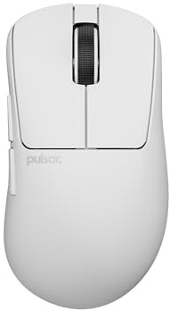 Pulsar Gaming Gears Xlite Crazylight Gaming-Maus, Mittel, Uyuni Weiß | Ultraleicht 1.55 oz (44g), Ergonomisch, Nach innen gewölbte Seiten, Palm-/Relaxed-Claw-Griff, XS-1, 32K DPI, 8K