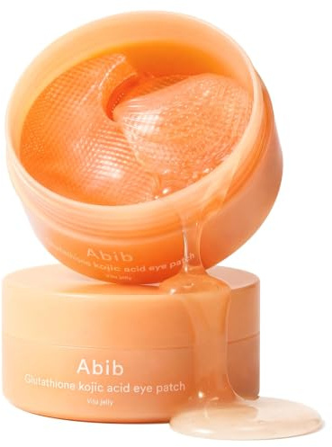 Abib Glutathion & Kojisäure Augenpatches für eine strahlende Augenpartie bei Augenringen & dunklen Flecken, mit Tone-up Jelly, 60 Stück, Koreanische Hautpflege