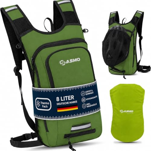 SASMO Fahrradrucksack Herren & Damen mit Thermofach - MTB Rucksack | Fahrrad rucksack, Helmnetz, Regenschutz, isoliertes Fach, Skirucksack, wasserdicht, ideal für Kurzstrecken, Sport & Alltag