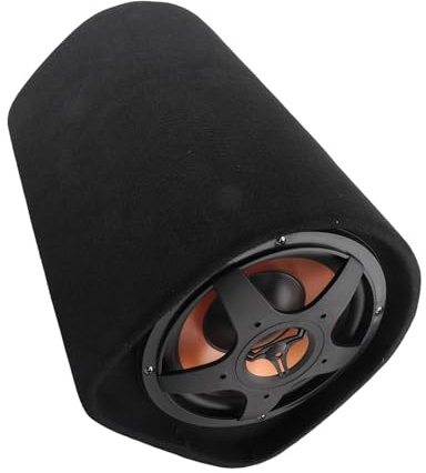 Car Subwoofer High Power Bass Speakers Portable Audio Amplifier for Car Audio Refitting, 16.9x9.8x9.4in Leather Black 200W Sound System for Enthusiasts