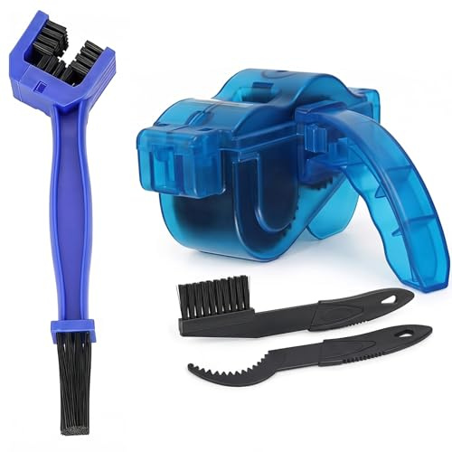 Nettoyeur de chaîne de vélo, kit de nettoyage de chaîne de vélo 4 en 1, convient pour tous les nettoyeurs de chaînes de vélo, appareil de nettoyage rapide de chaîne de vélo, brosse de chaîne
