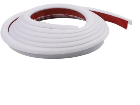 Gouttière de pluie en PVC pour véhicule récréatif - 1,27 cm de hauteur - Style J - Pour bords de toit sur véhicules et mobil-homes (blanc)
