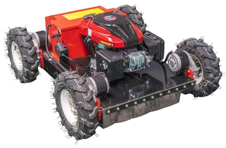 Ferngesteuerter Rasenmäher, Kleiner öl-elektrischer Hybrid-Allradantrieb-Rasenmäher und Freischneider, Geländerasenmäher, 30° Steigfähigkeit (SKD-196-55DG)