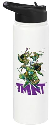 Official TMNT Ninja Turtles with Purple Logo Stainless Steel Insulated Water Bottle