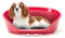Ferplast Hundebett Katzenbett Kunststoff-Hundebett Medium Hundeliege waschbar Hundekorb atmungsaktiv rutschfest Siesta Deluxe, 62 x 41 x h 23,5 cm, Bordeaux
