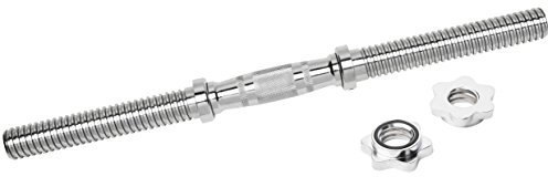 Bad Company Chrom Kurzhantelstange mit drehbaren, ergonomischen Griffen inkl. Sternverschlüssen 30/31 mm I 1 Stück - 51 cm