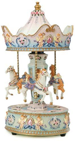 Musicbox Kingdom Karussell mit Engelmotiv, Dixie Land, Nostalgisch, Mehrfarbig, Quarz, Unisex-Erwachsene, Kinder, Nostalgie-Fans, Schmucksatz, Spieluhr